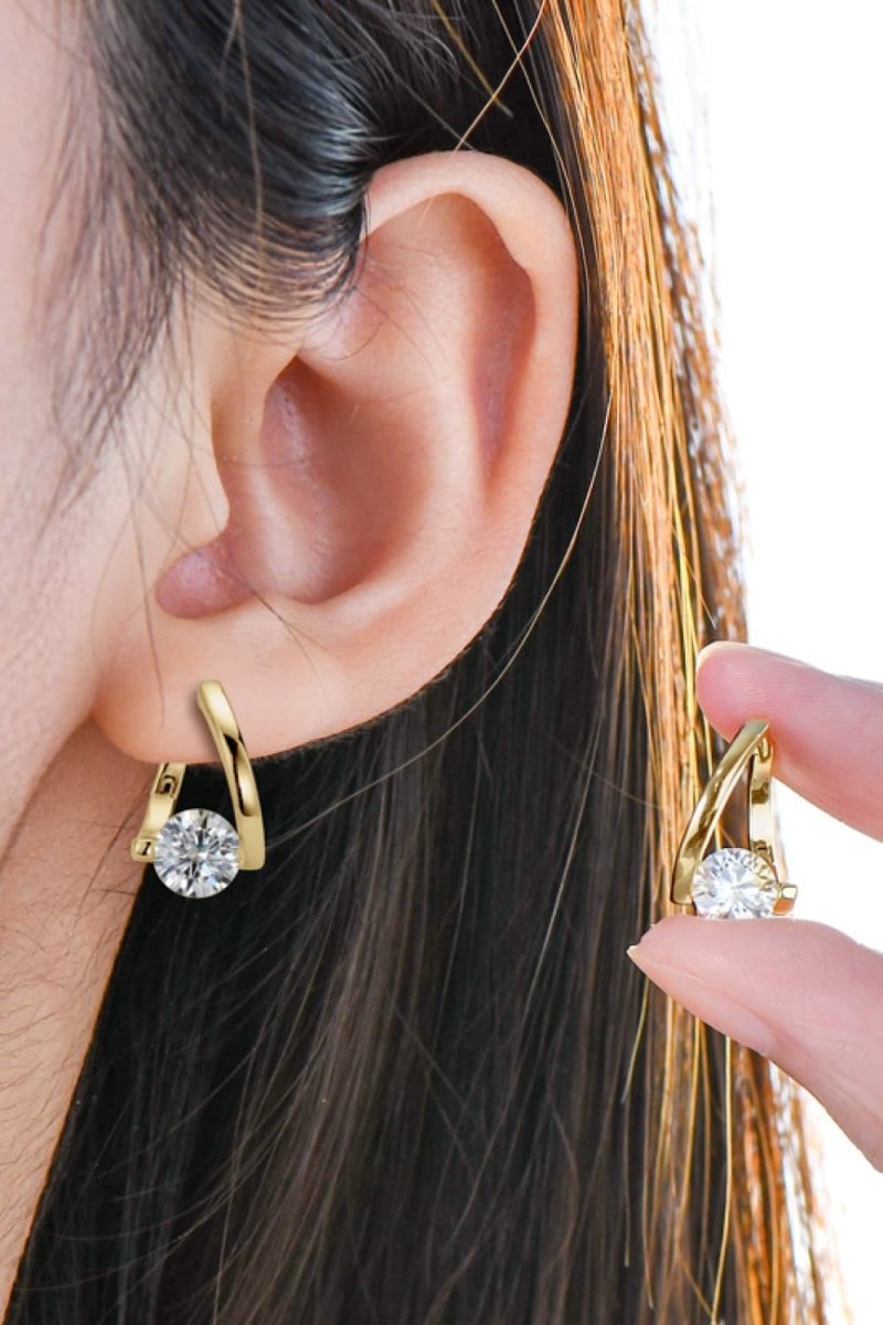 Moissanite Heart Drop Earrings - 2 Carat 925 Sterling Silver Women's Jewelry