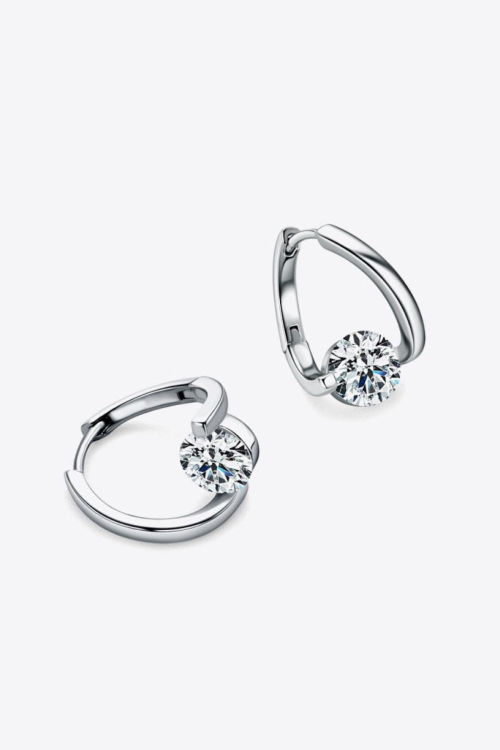 Moissanite Heart Drop Earrings - 2 Carat 925 Sterling Silver Women's Jewelry