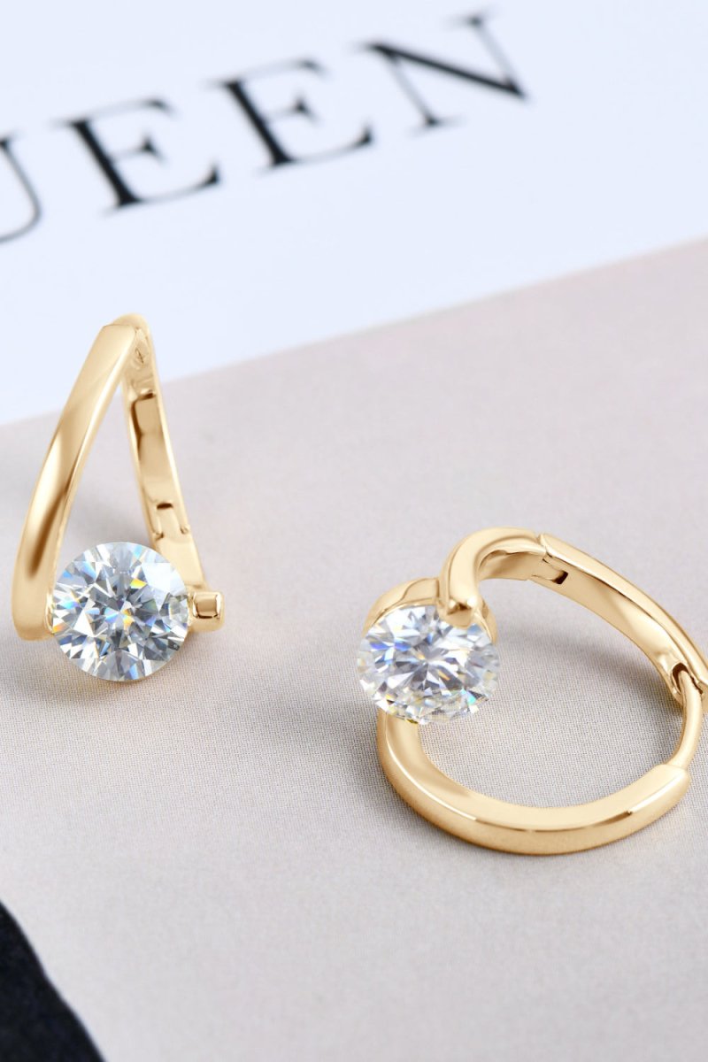Moissanite Heart Drop Earrings - 2 Carat 925 Sterling Silver Women's Jewelry