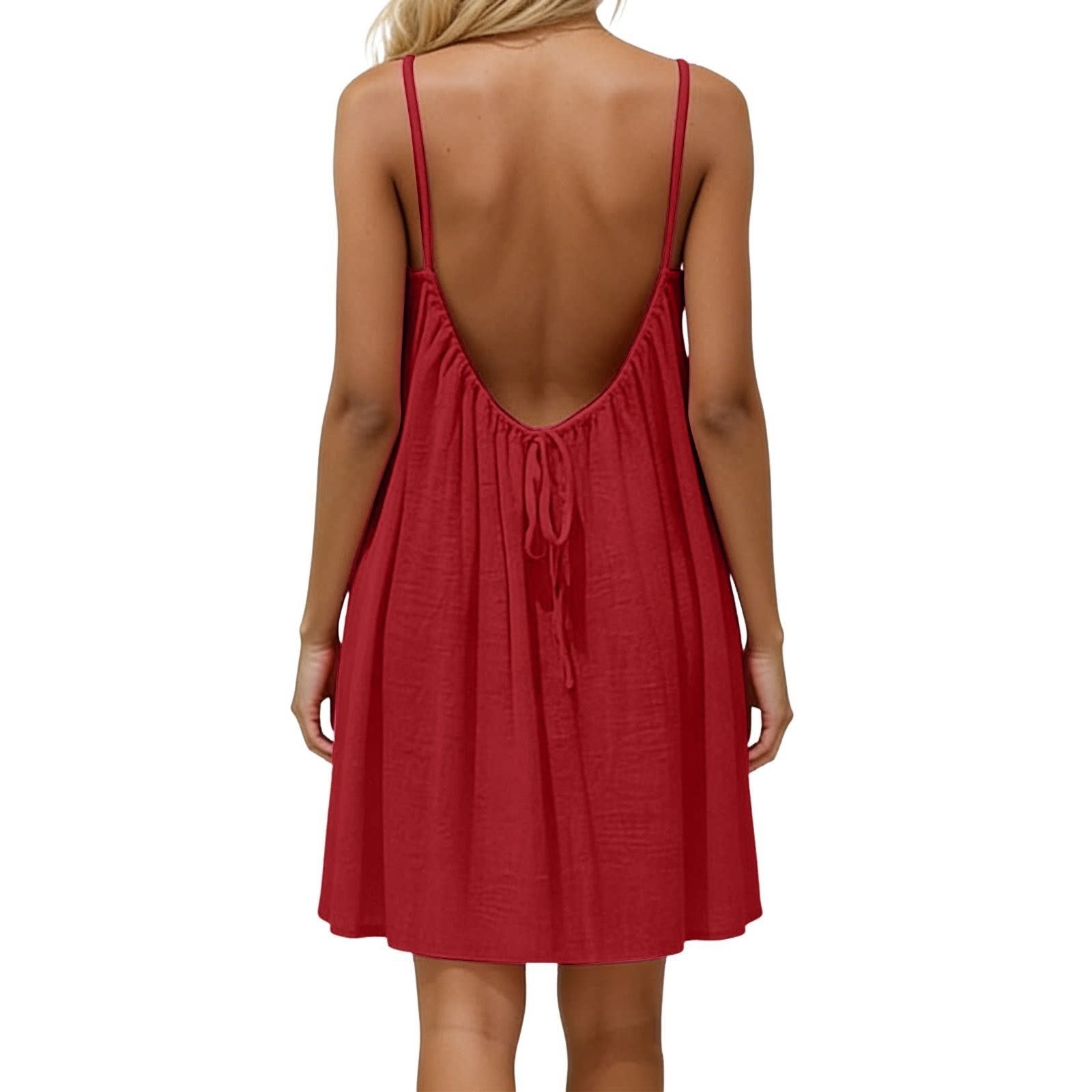 Women's Solid Color Cami Lounge Dress, Elegant Sleeveless Knee-Length Dress for Summer, Ladies Sleepwear for Indoor Wear
