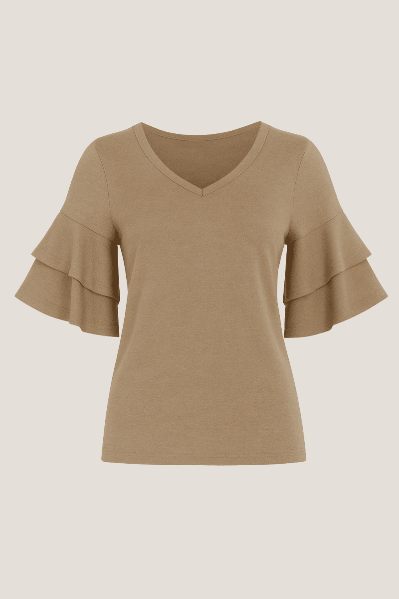 Blouse V-Neck Half Sleeve
