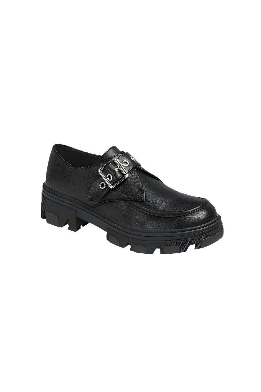 Buckled platform lug sole loafers for all-day comfort