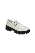 Buckled platform lug sole loafers