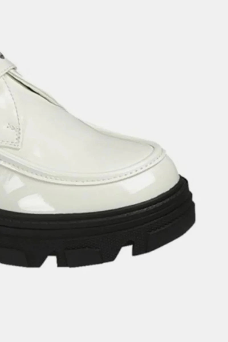Buckled platform lug sole loafers