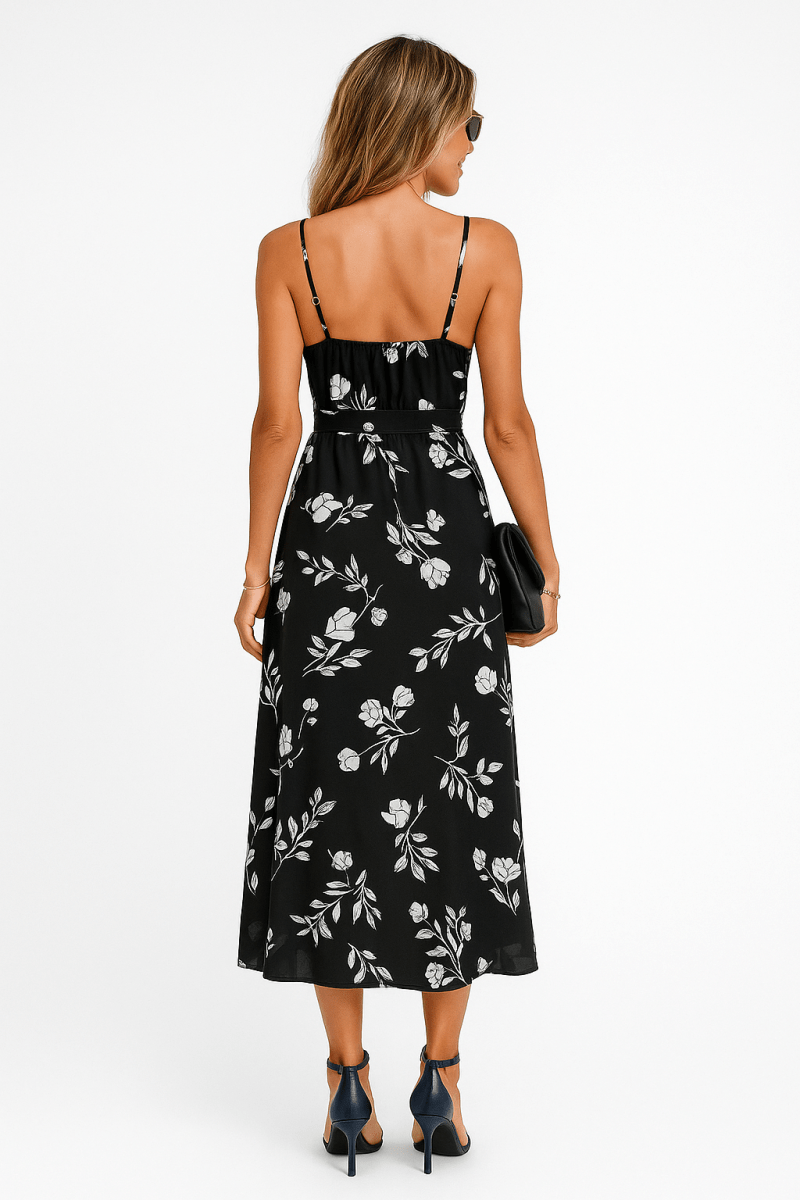 Dress wrap knot cami summer floral lightweight fit