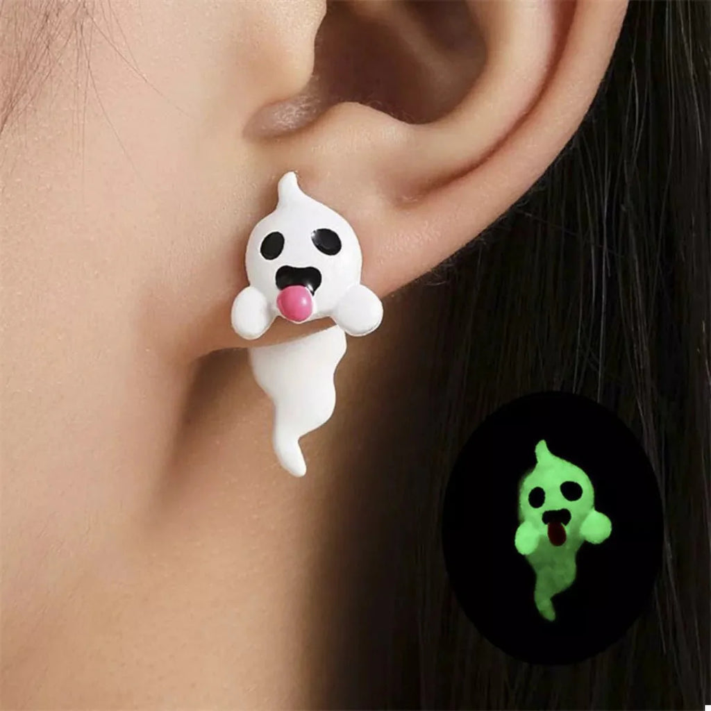 Earrings Halloween Ghost Pumpkin Dangle Gold-Plated Fall