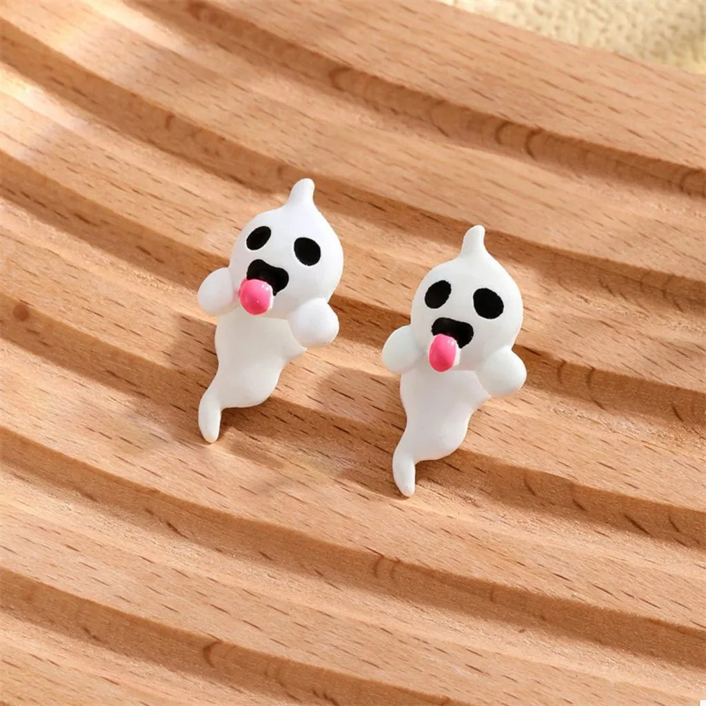 Earrings Halloween Ghost Pumpkin Dangle Gold-Plated Fall