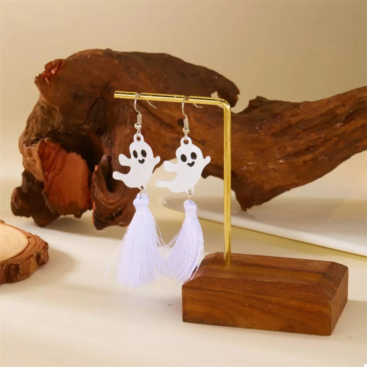 Earrings Halloween Ghost Pumpkin Dangle Gold-Plated Fall