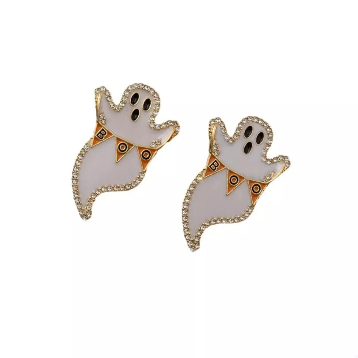 Earrings Halloween Ghost Pumpkin Dangle Gold-Plated Fall