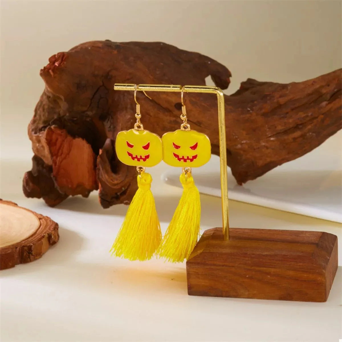 Earrings Halloween Ghost Pumpkin Dangle Gold-Plated Fall