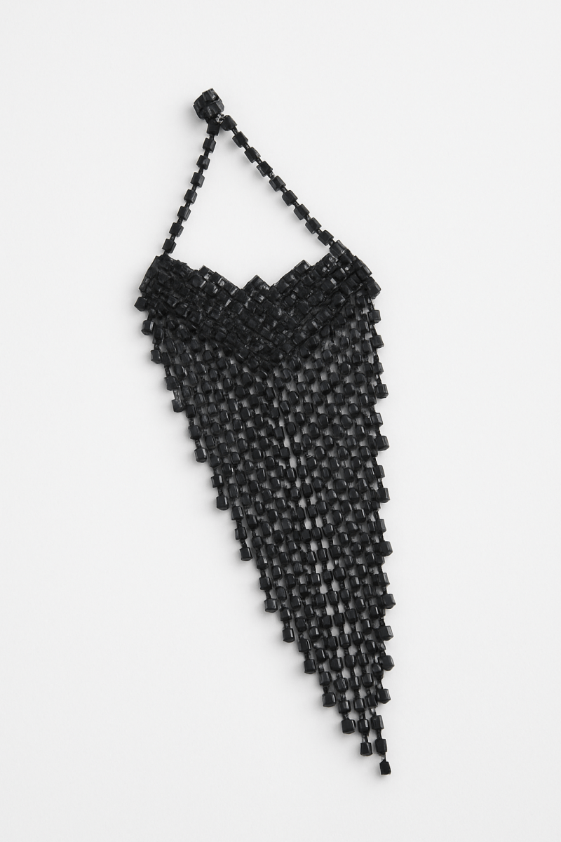 Earrings long rhinestone fringe formal vintage-inspired style