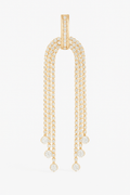 Earrings long rhinestone fringe polished for evening events
