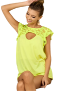 Top French Terry Lace Cutout