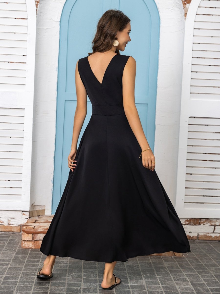 Midi Dress Full Size Slit V-Neck Sleeveless