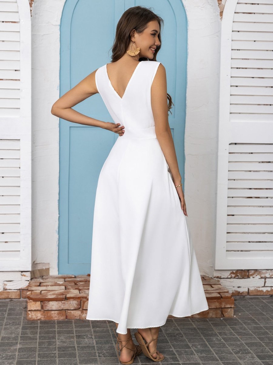 Midi Dress Full Size Slit V-Neck Sleeveless