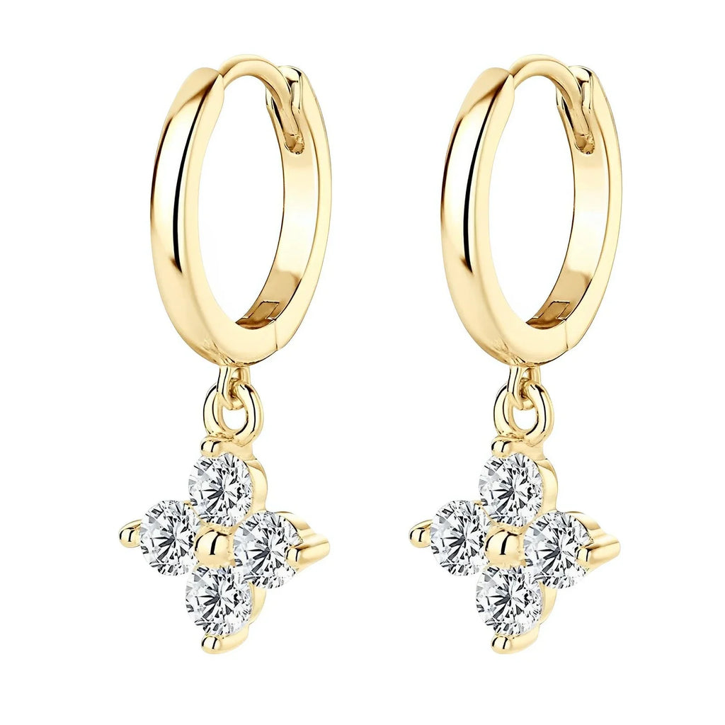 Earrings Gold-Plated Moissanite in Sterling Silver