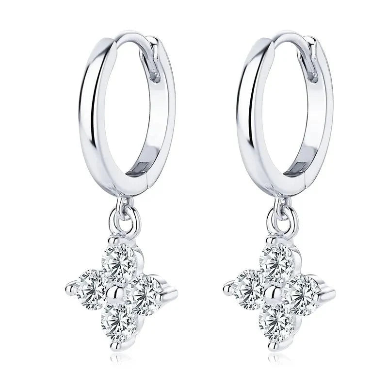 Earrings Gold-Plated Moissanite in Sterling Silver