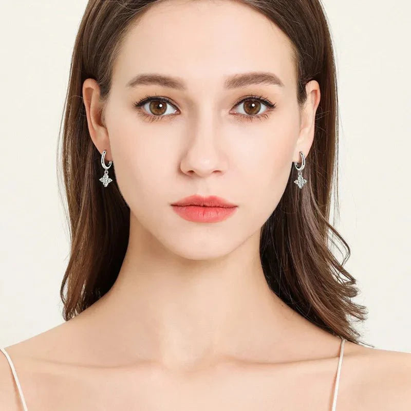 Earrings Gold-Plated Moissanite in Sterling Silver