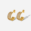 Earrings Gold-plated stainless steel spiral drop