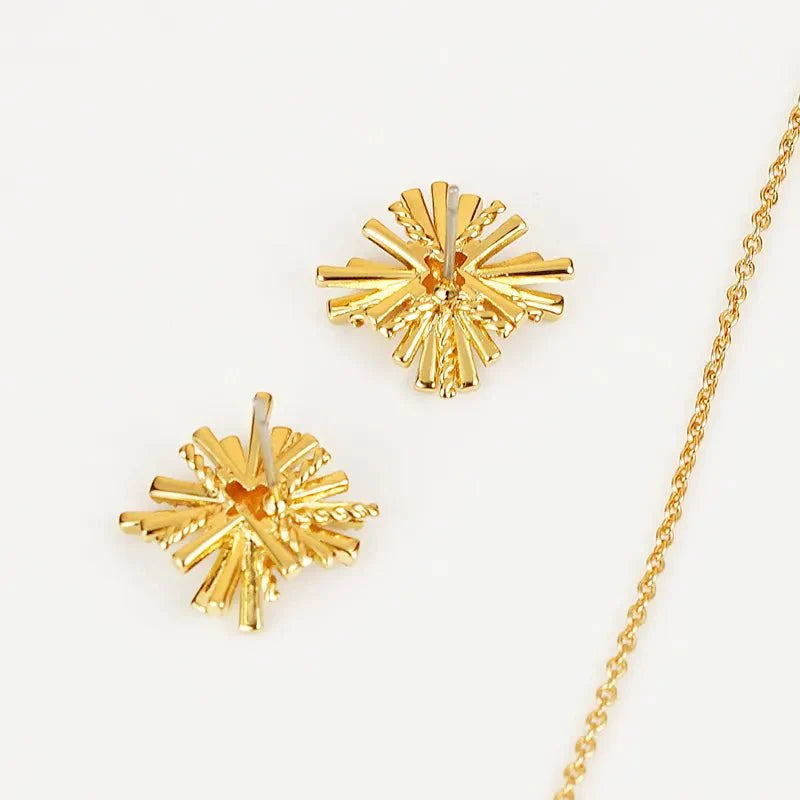 Necklace Gold-Plated Zircon Jewelry Set and Earrings