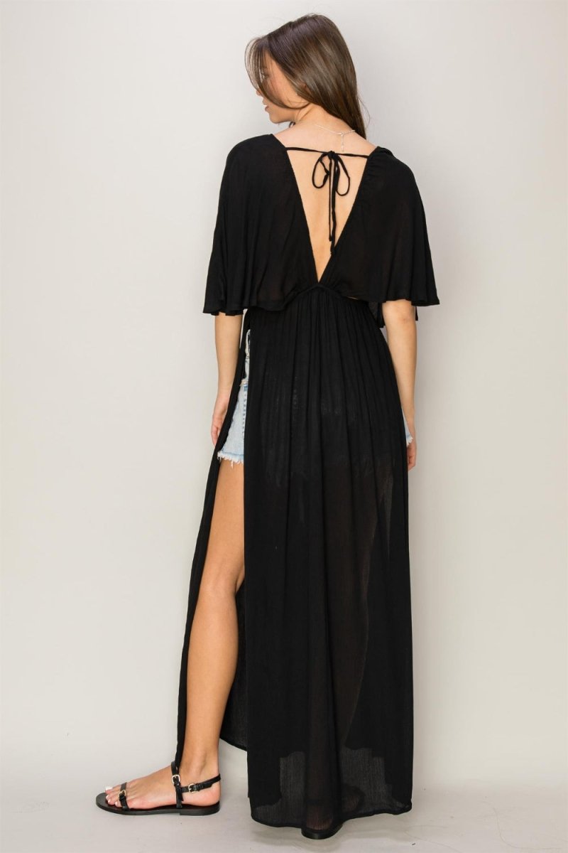 Dress HYFVE Tie Back Maxi Split Cover Up