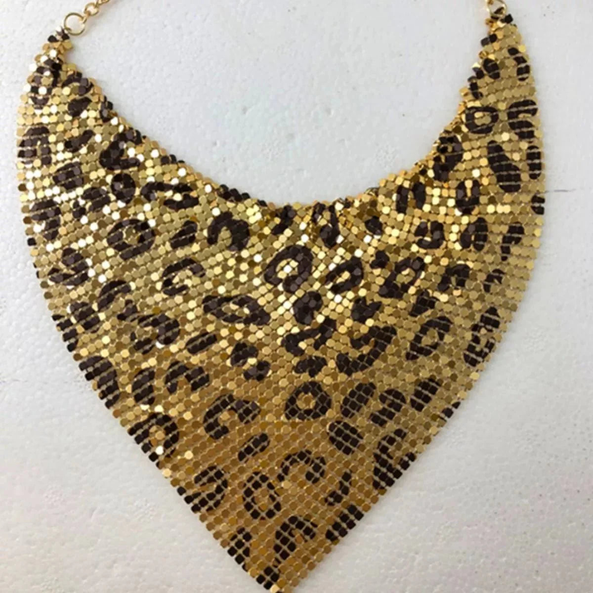 Necklace Jewelry Set Leopard Print Gold Plated Statement Earrings