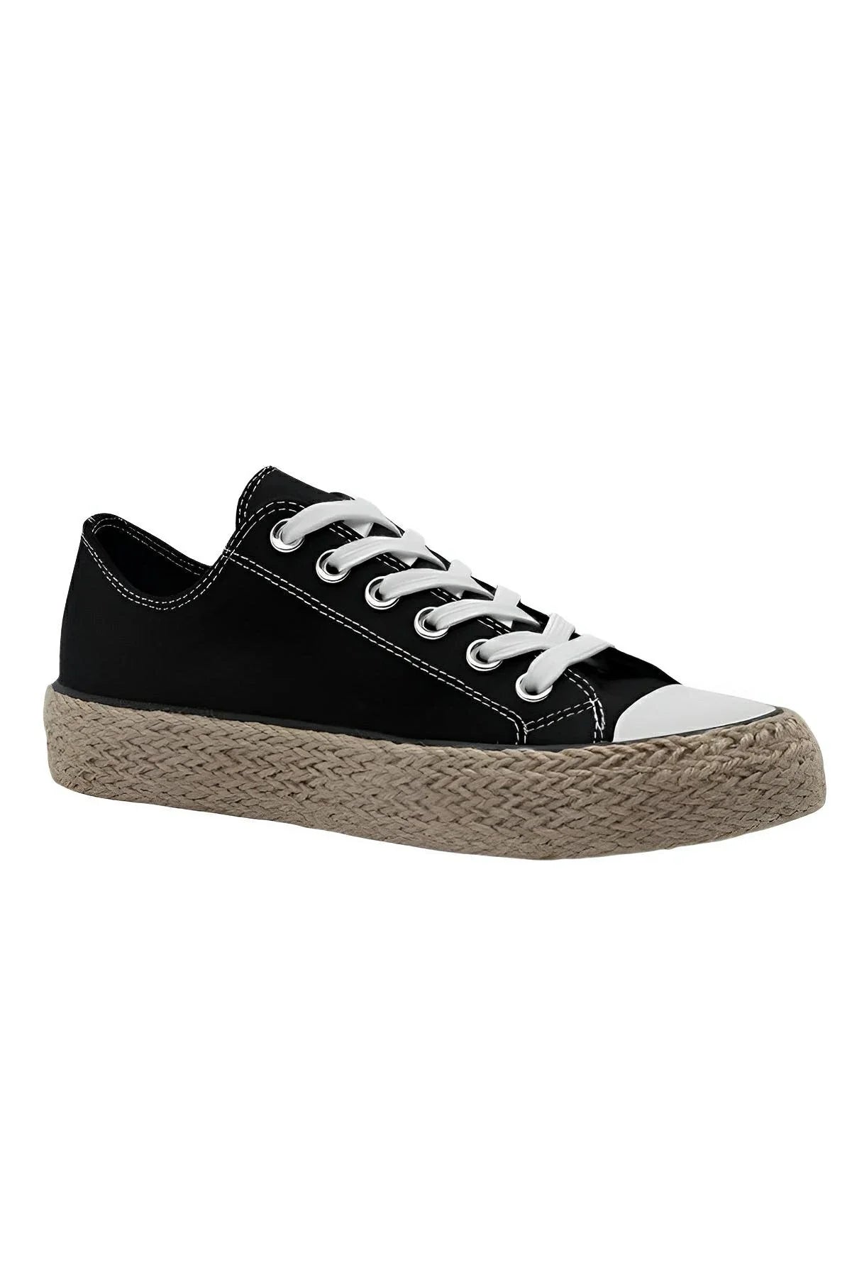 Sneakers Lace Up Woven Espadrille Sole for Everyday Style