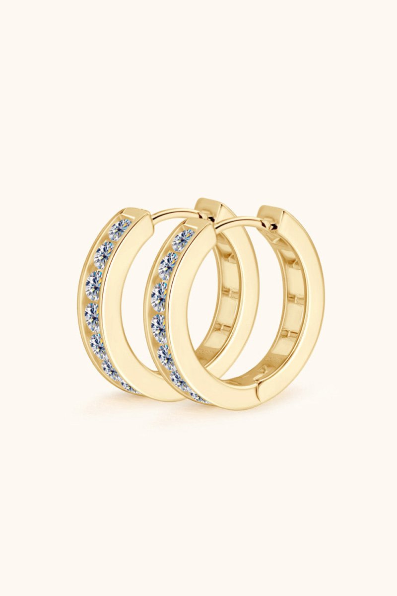 Earrings Moissanite 925 Sterling Silver Huggie