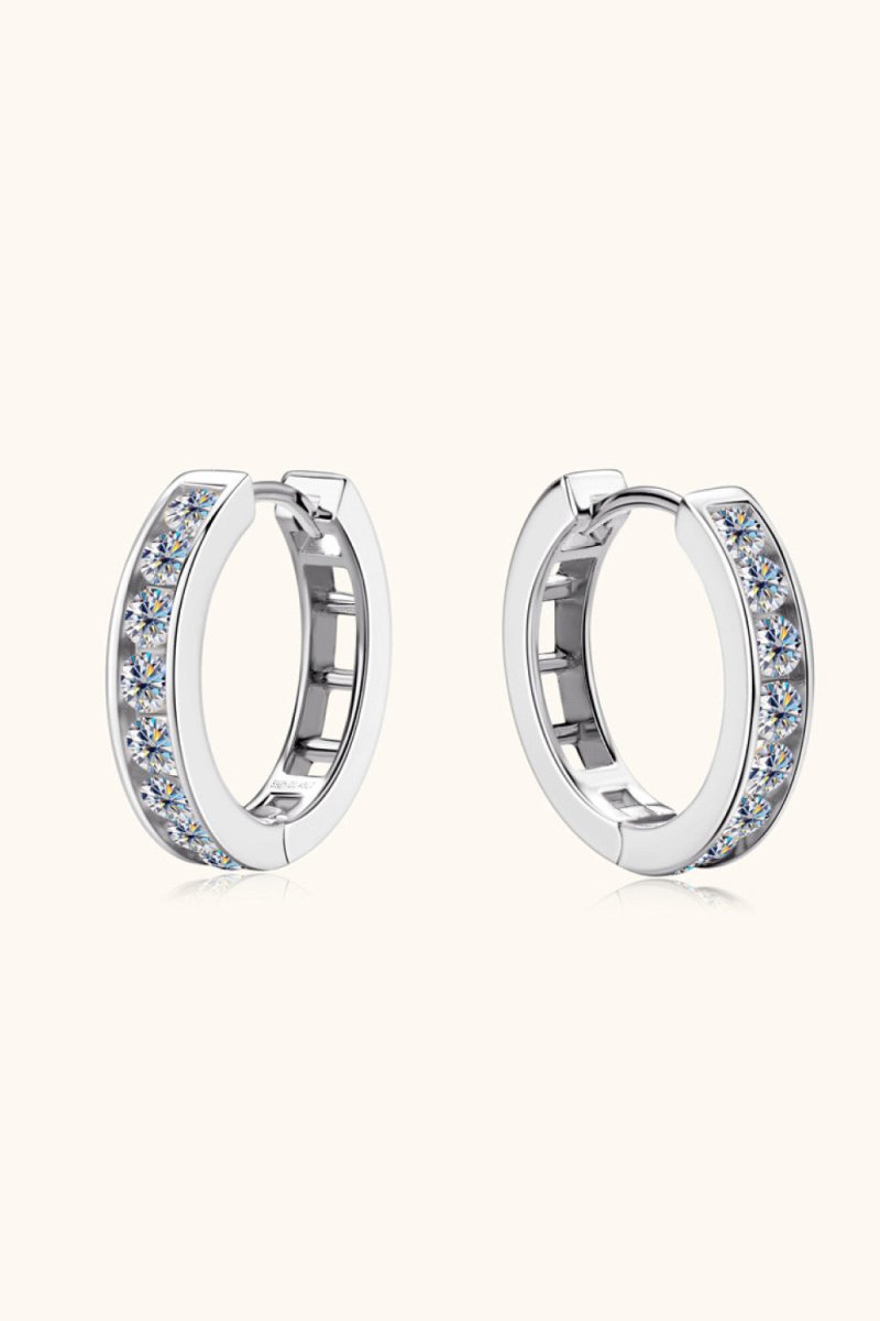 Earrings Moissanite 925 Sterling Silver Huggie