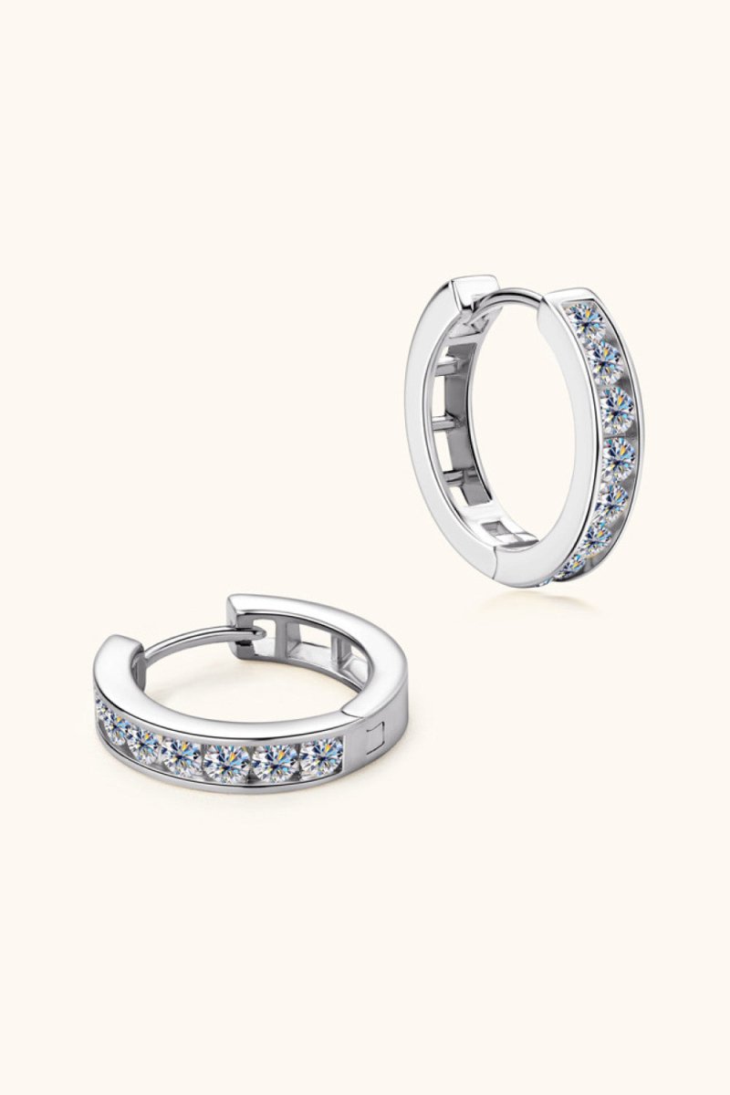 Earrings Moissanite 925 Sterling Silver Huggie
