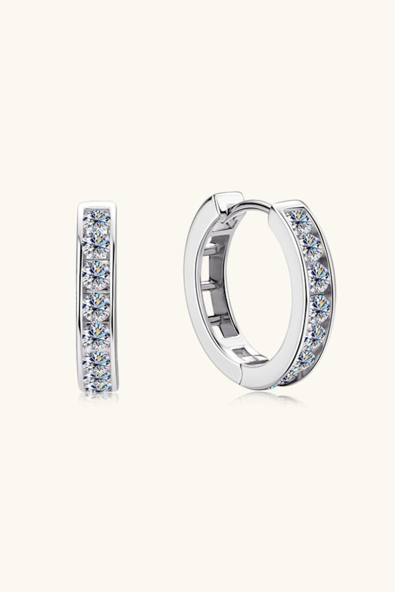 Earrings Moissanite 925 Sterling Silver Huggie