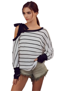 Top One-Shoulder Waffle Textured Ribbon for Everyday Style
