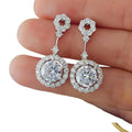 Earrings Platinum Moissanite 4ct Sterling Silver Pair