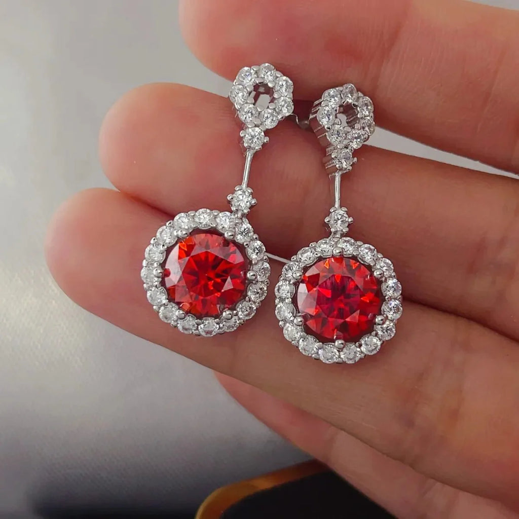 Earrings Moissanite Sterling Silver – 4 Carat Sparkle Pair