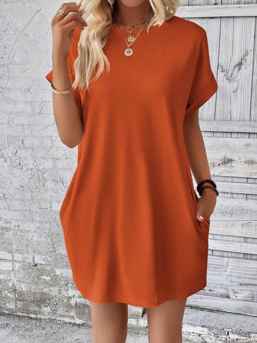 Dress Round Neck Short Sleeve Mini