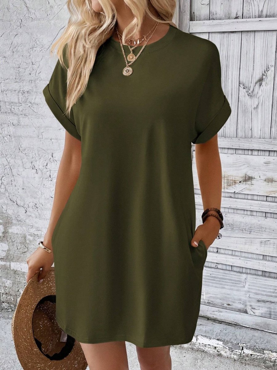 Dress Round Neck Short Sleeve Mini