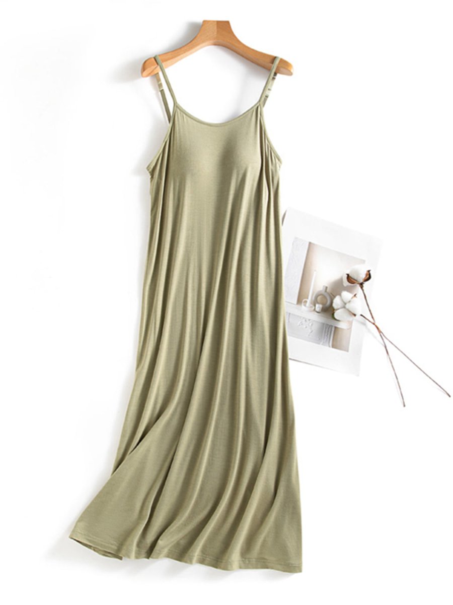 Dress Scoop Neck Midi Cami with Bra