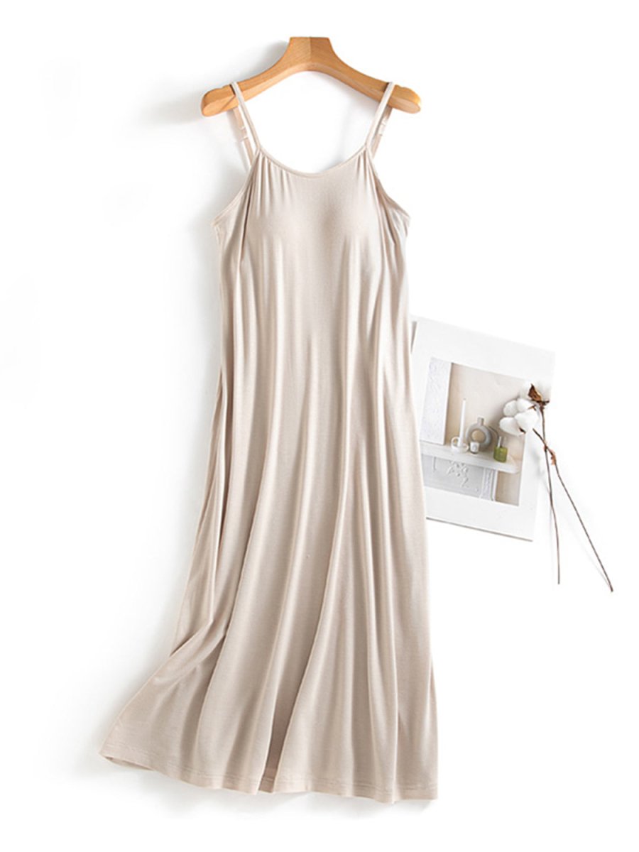 Dress Scoop Neck Midi Cami with Bra