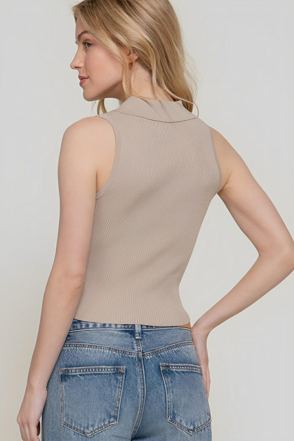 T-Shirt - Sleeveless Polo Spring Sweater