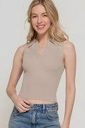 T-Shirt - Sleeveless Polo Spring Sweater
