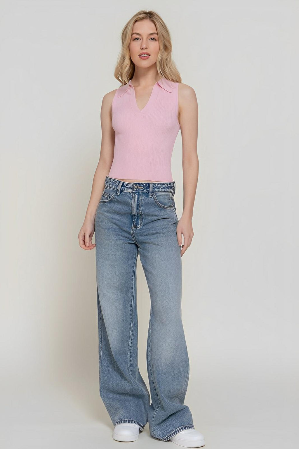 T-Shirt - Sleeveless Polo Spring Sweater