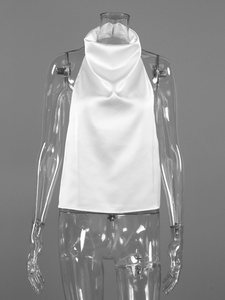 Women's Satin Cami Top – Halter Neck