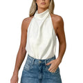 Women's Satin Cami Top – Halter Neck