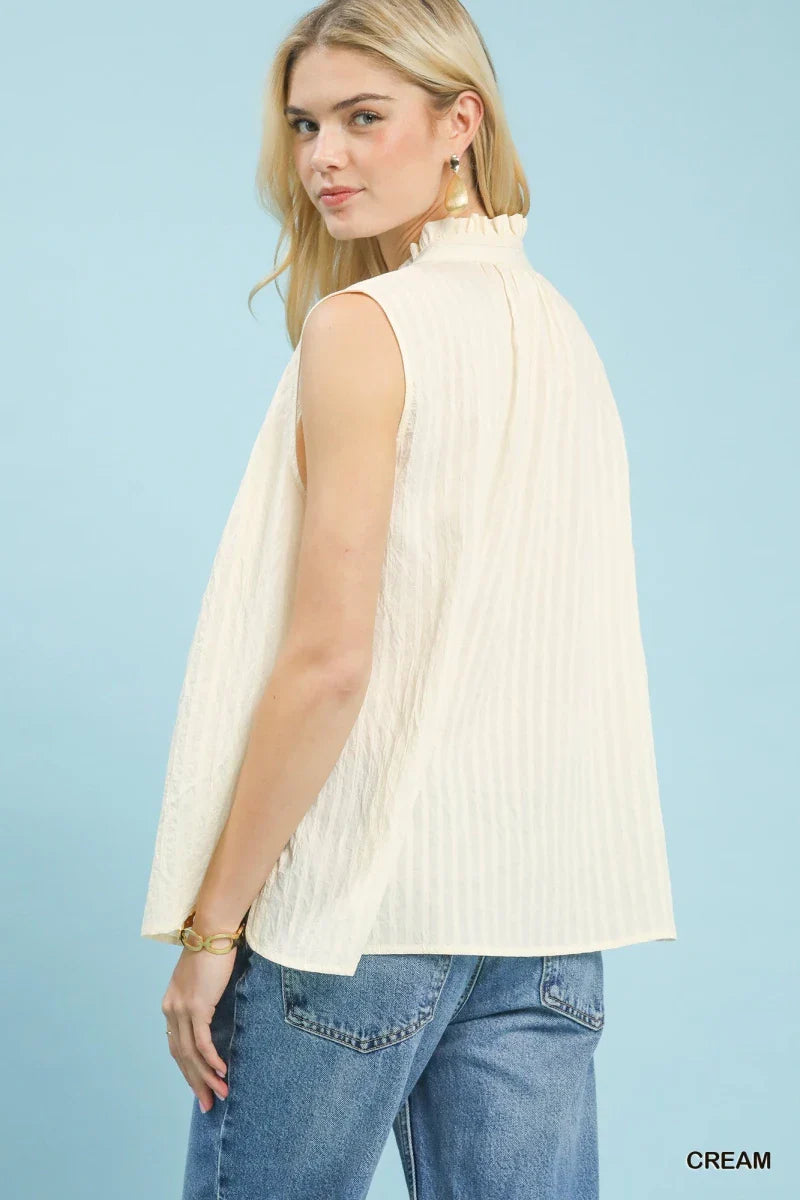 Women's Textured Split Neck Boho Blouse for Casual Style